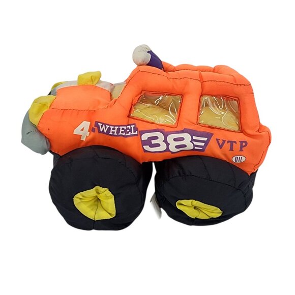Vintage Good Stuff Monster Truck Plush Neon Orange 4 Wheel 38 BTP 1992 - Picture 12 of 13